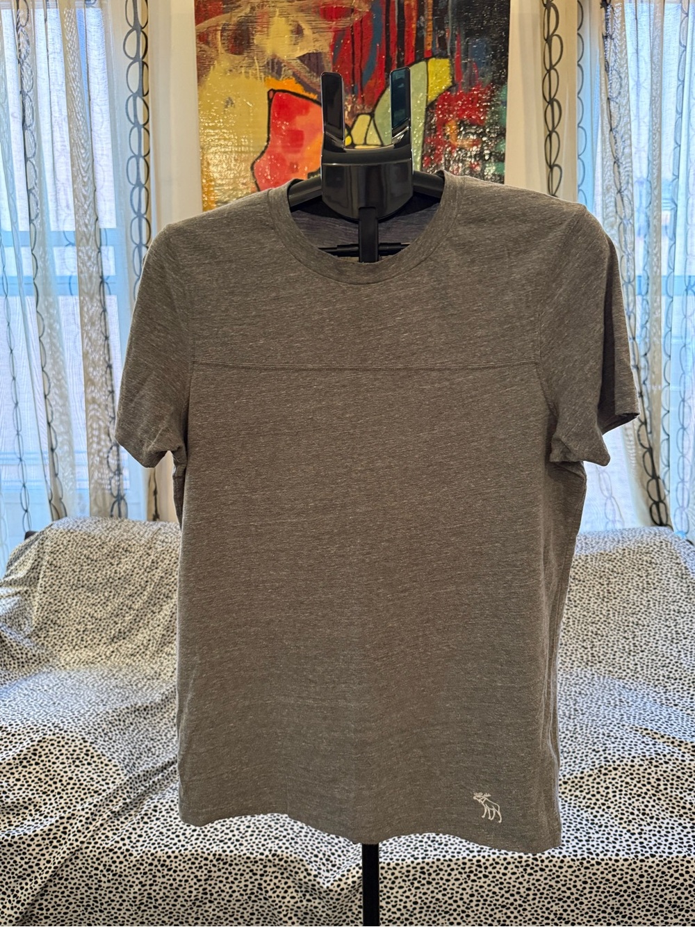 Abercrombie & Fitch Heather Gray Short-Sleeve Crewneck Tee